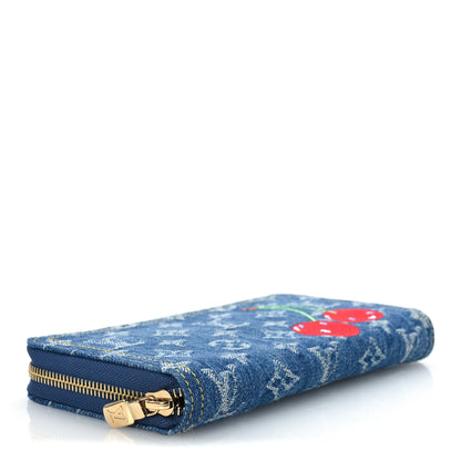 Louis Vuitton LV X TM Monogram Denim Cerises Zippy Wallet Blue 4 of 10