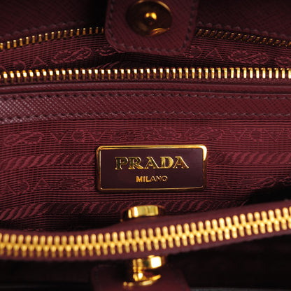 Prada Saffiano Lux Small Tote Cherry 6 of 8