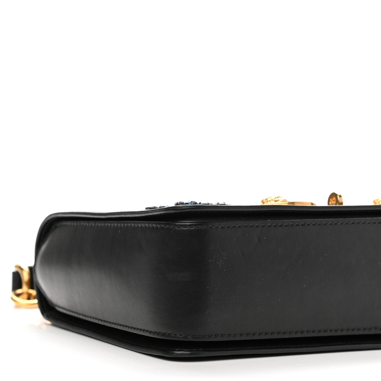 Versace Nappa Crystal Embroidered Medium Icon Flap Black 8 of 14