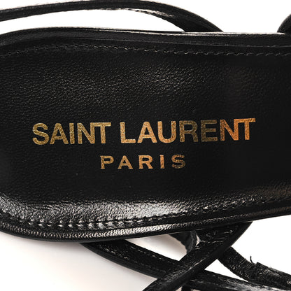 Saint Laurent Calfskin New Belfagor Sexy 110mm Ankle Strap Sandals 39 Black 7 of 7