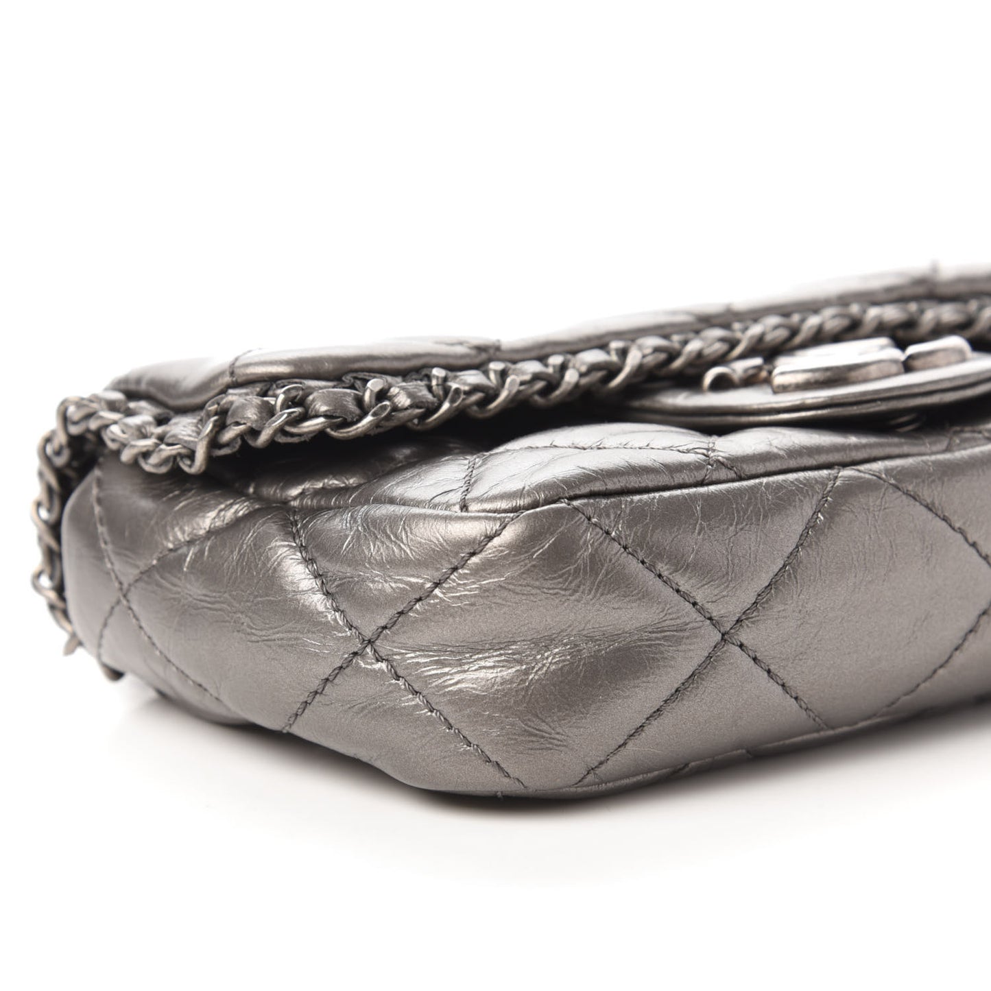 Calfskin Mini Chain Me Flap Dark Grey