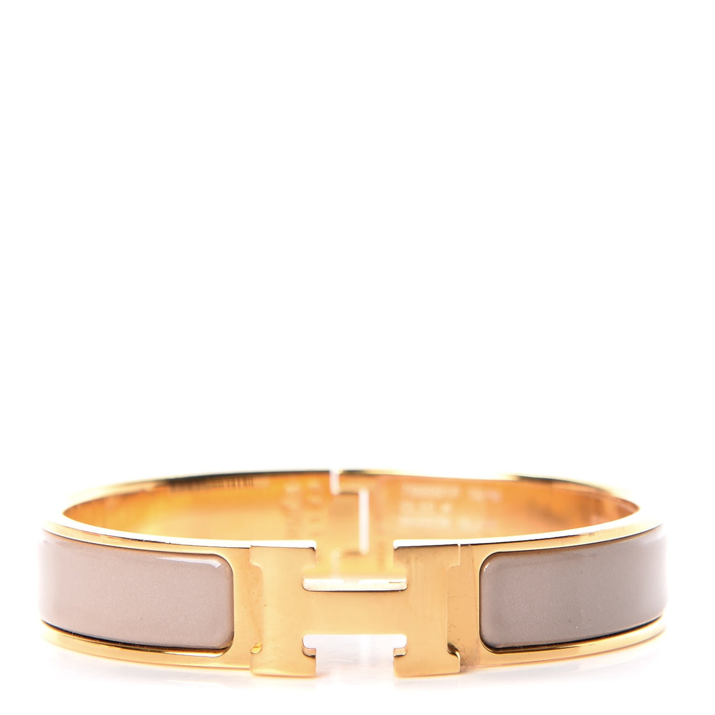 Enamel Clic Clac H Narrow Bracelet PM Marron Glace