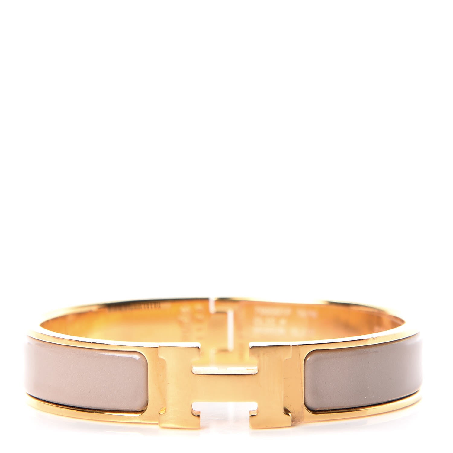Hermes Enamel Clic Clac H Narrow Bracelet PM Marron Glace 1 of 6