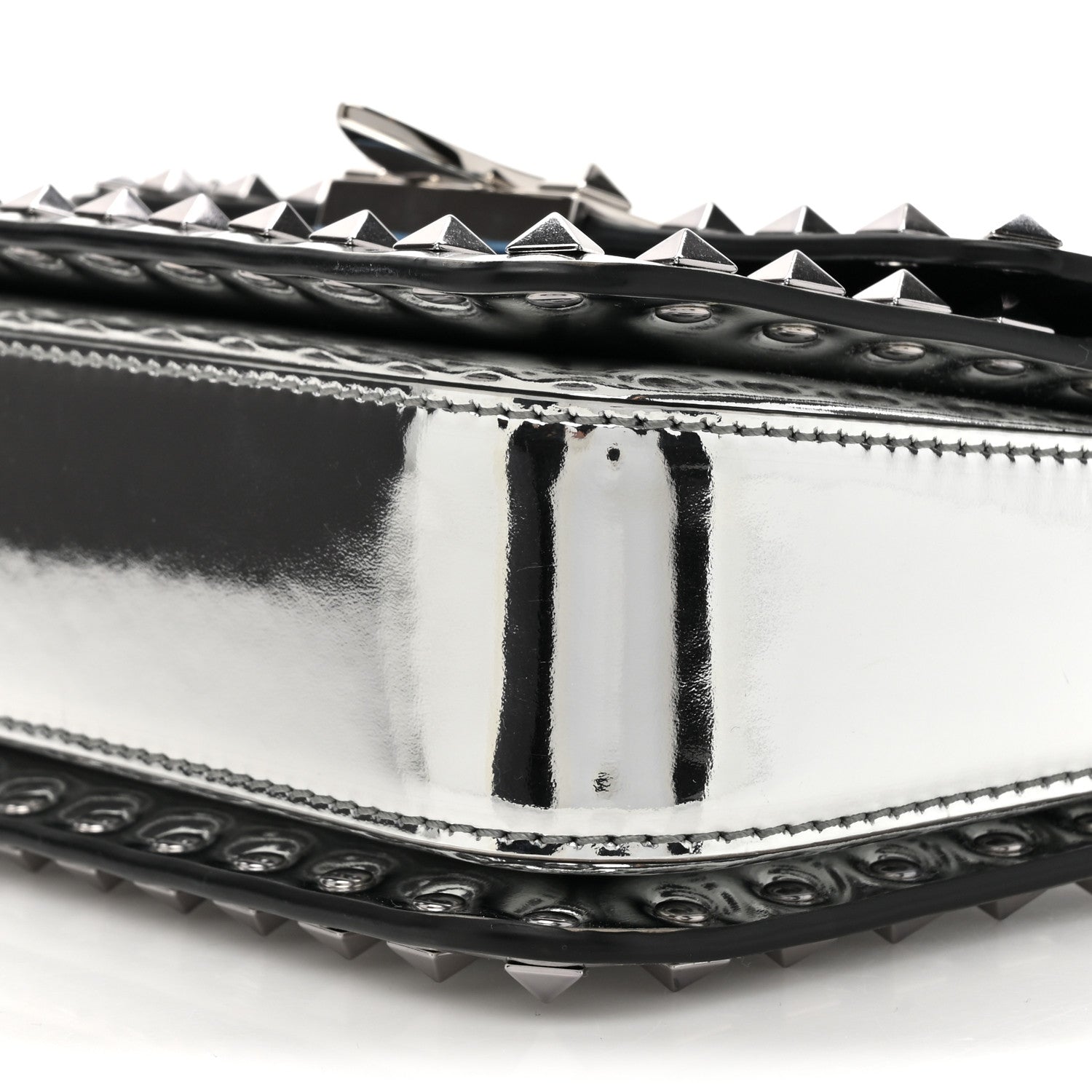 Valentino Garavani Mirror Calfskin Small Rockstud23 Shoulder Bag Silver 7 of 12