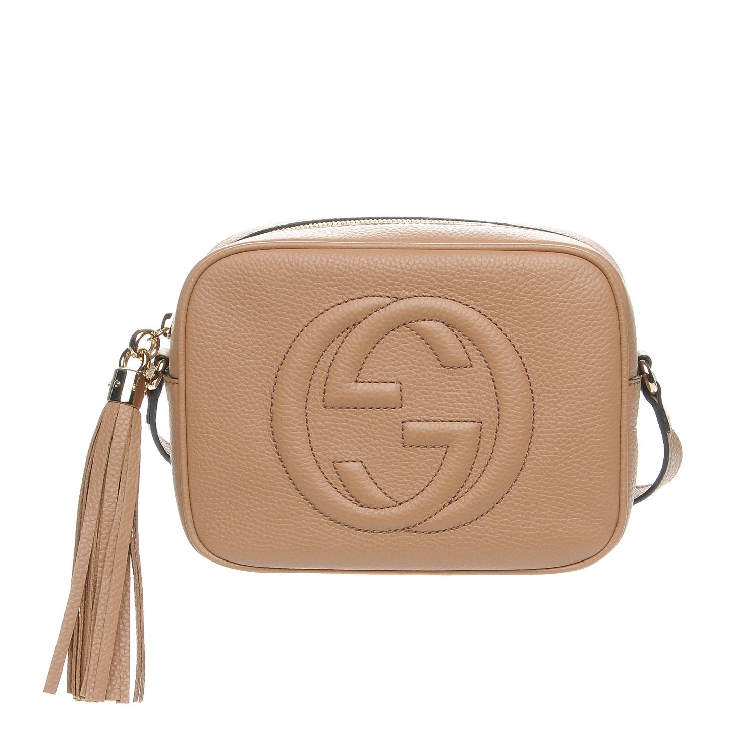 Pebbled Calfskin Small Soho Disco Bag Camelia