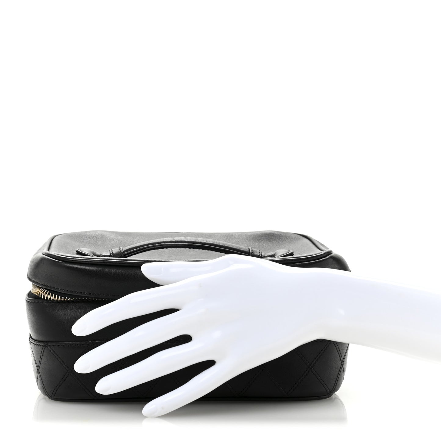 Lambskin Vanity Cosmetic Case Black