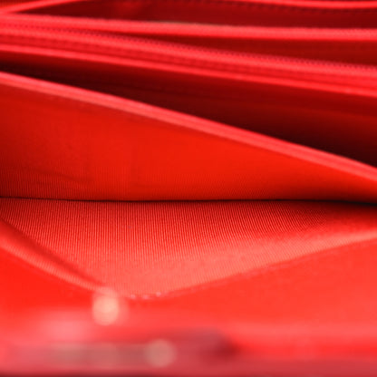 Chanel Caviar Quilted Large Gusset Flap Wallet Red 9 of 17