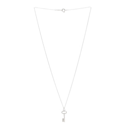 Tiffany Sterling Silver Mini Oval Key Pendant Necklace 3 of 5