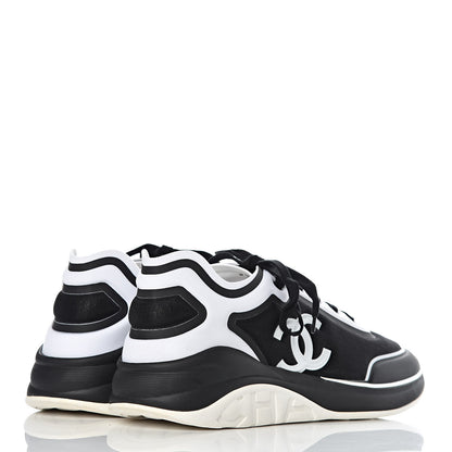 Chanel Mesh Lycra Thermoplastic Mens Sneakers 46 Black White 4 of 8
