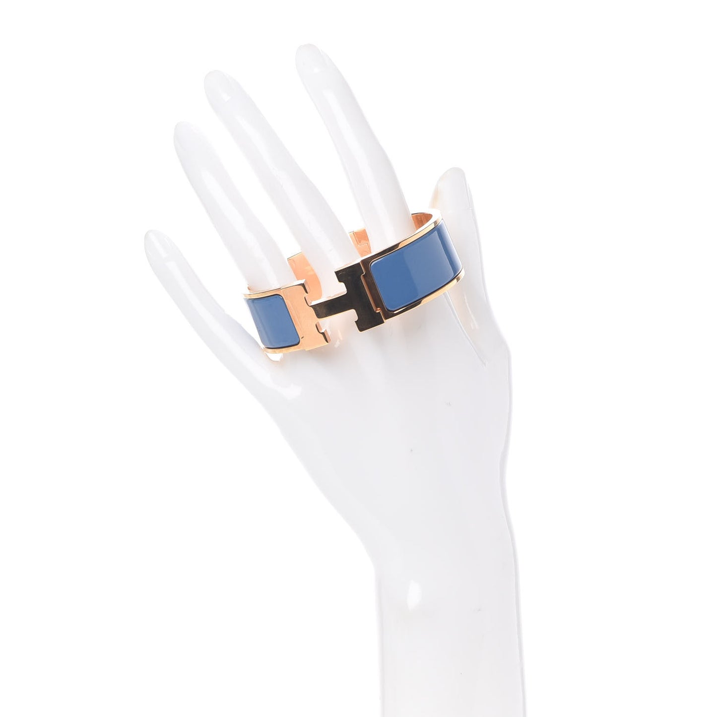 Enamel Wide Clic Clac H Bracelet PM Bleu Transat