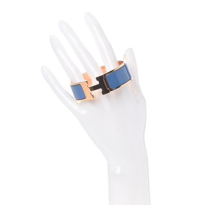 Hermes Enamel Wide Clic Clac H Bracelet PM Bleu Transat 2 of 6
