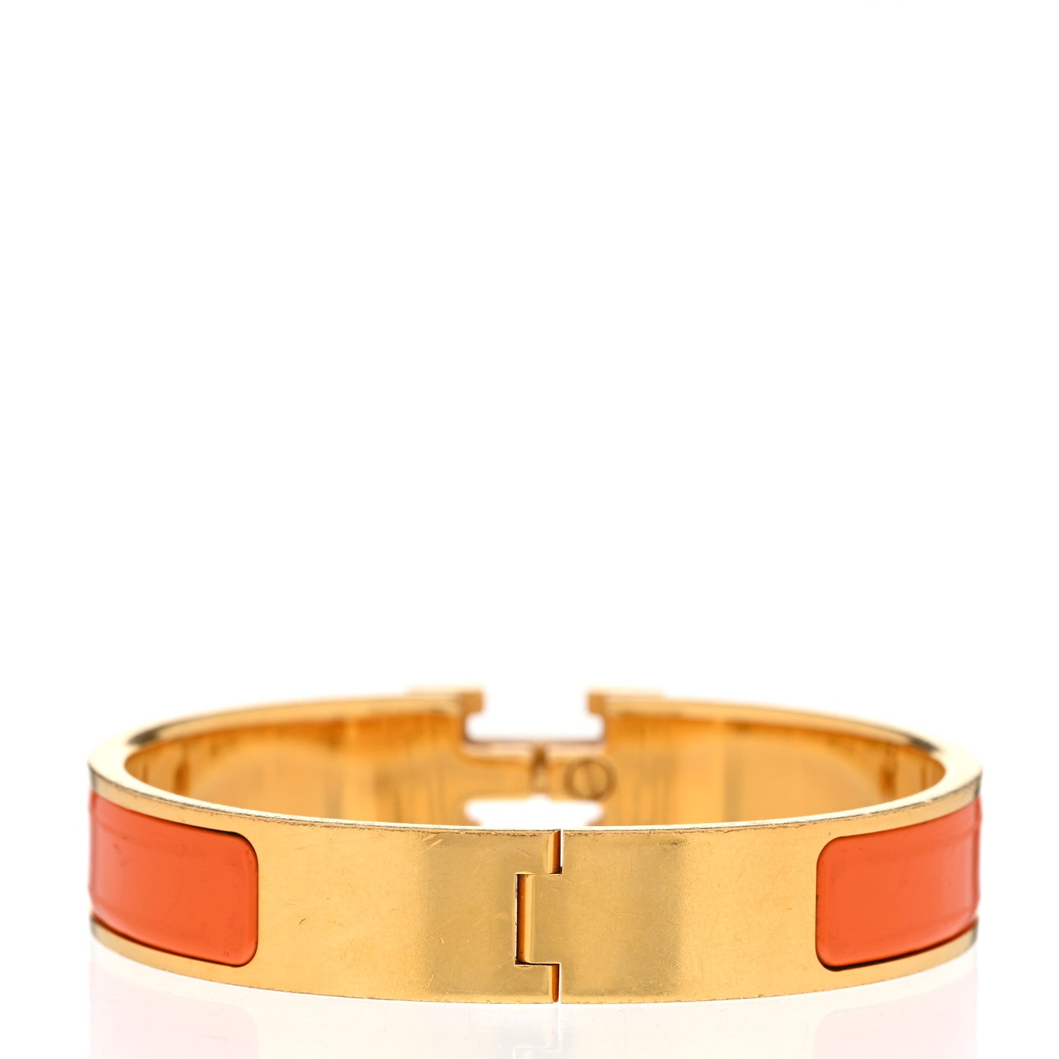 Hermes Enamel Narrow Clic Clac H Bracelet PM Orange 3 of 4