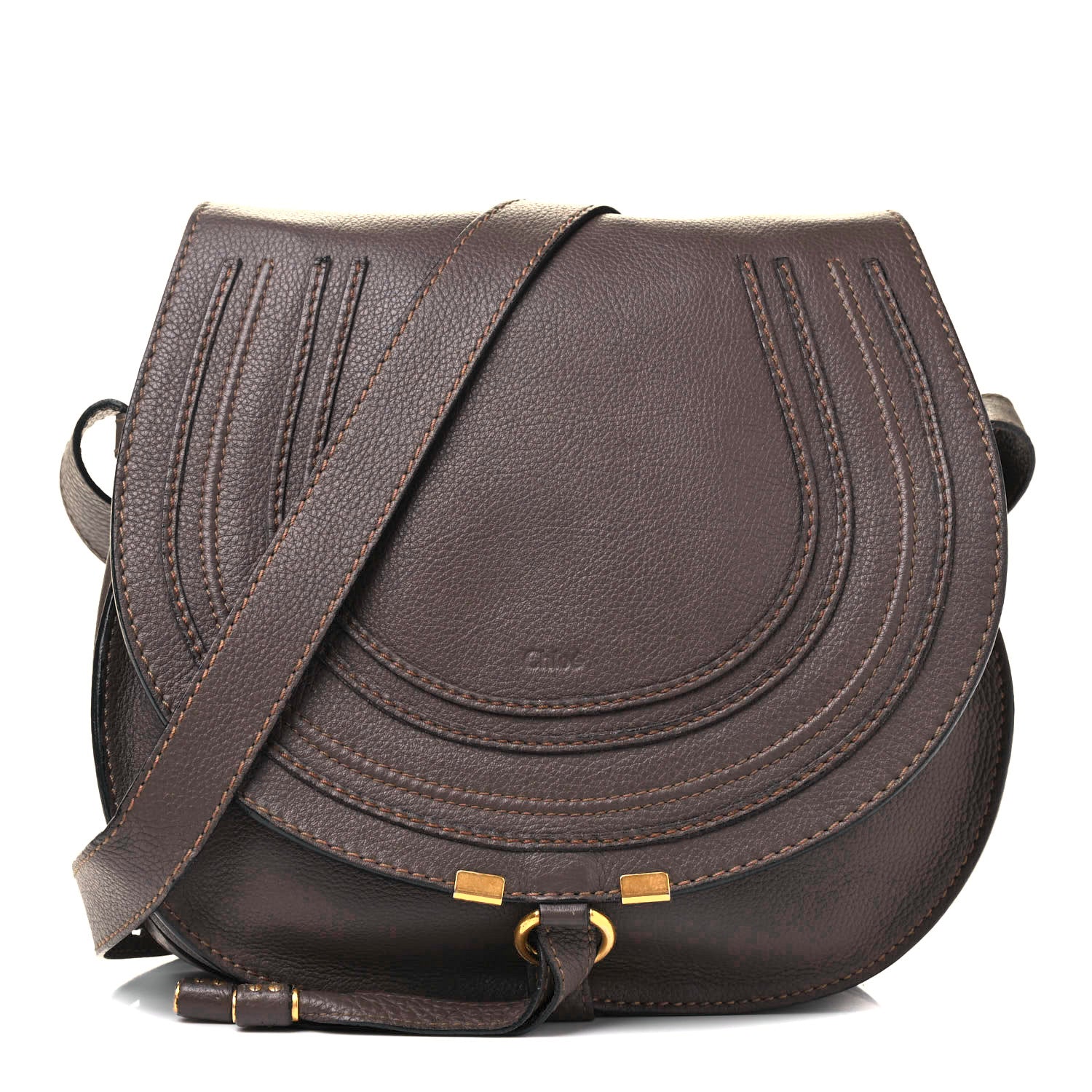 Chloe Calfskin Medium Marcie Round Crossbody Bag Truffle 1 of 5