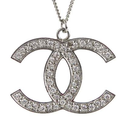 Chanel Crystal Large CC Necklace Silver 3 of 5