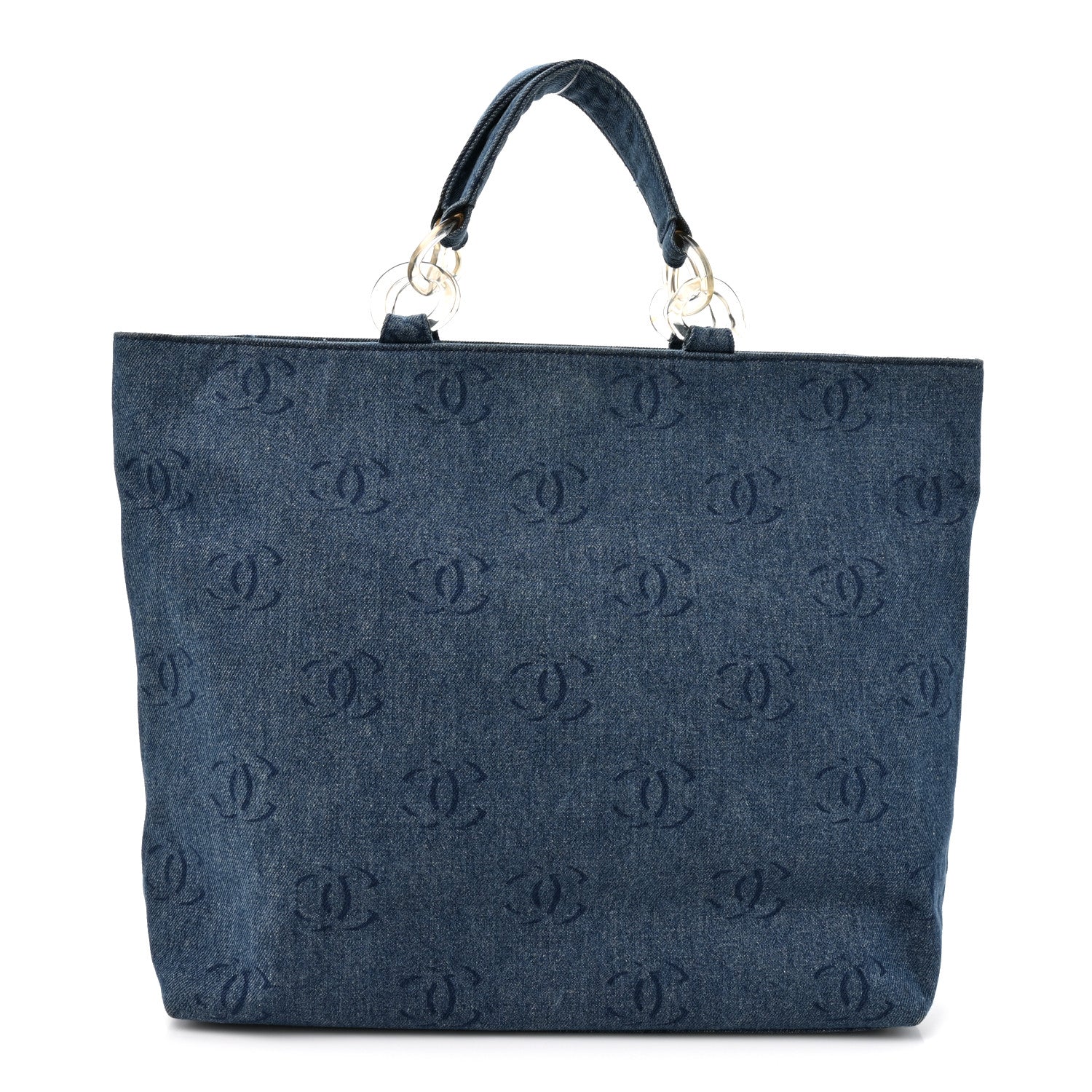 Chanel Denim Large CC Tote Dark Navy Blue 1 of 14
