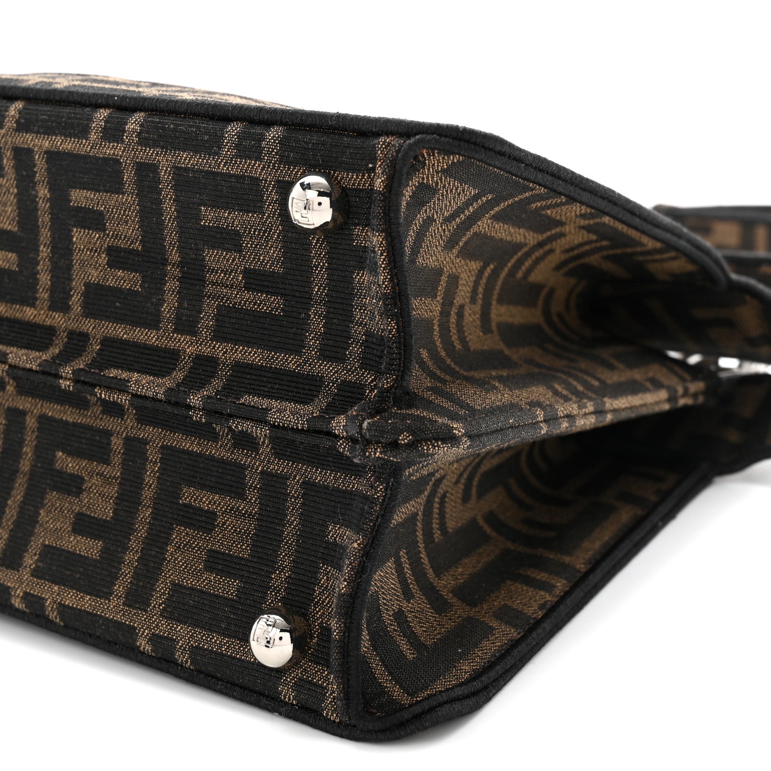 Fendi X FRGMT X POKEMON Fabric Jacquard FF 1974 Pokemon Inlay Peekaboo I See U Petite Satchel Tobacco Moro Giallo 10 of 11