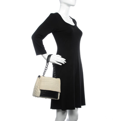 Nancy Gonzalez Crocodile Chain Flap Shoulder Bag White 2 of 16