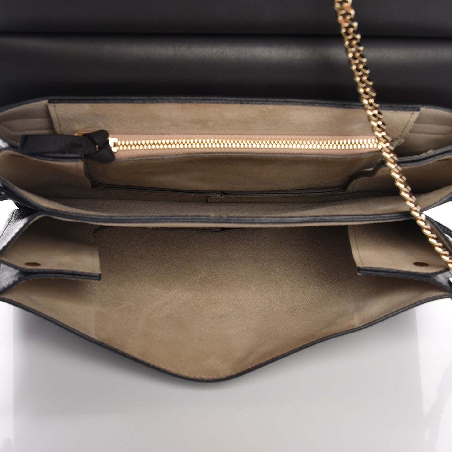 Calfskin Suede Medium Faye Shoulder Bag Carbon Grey