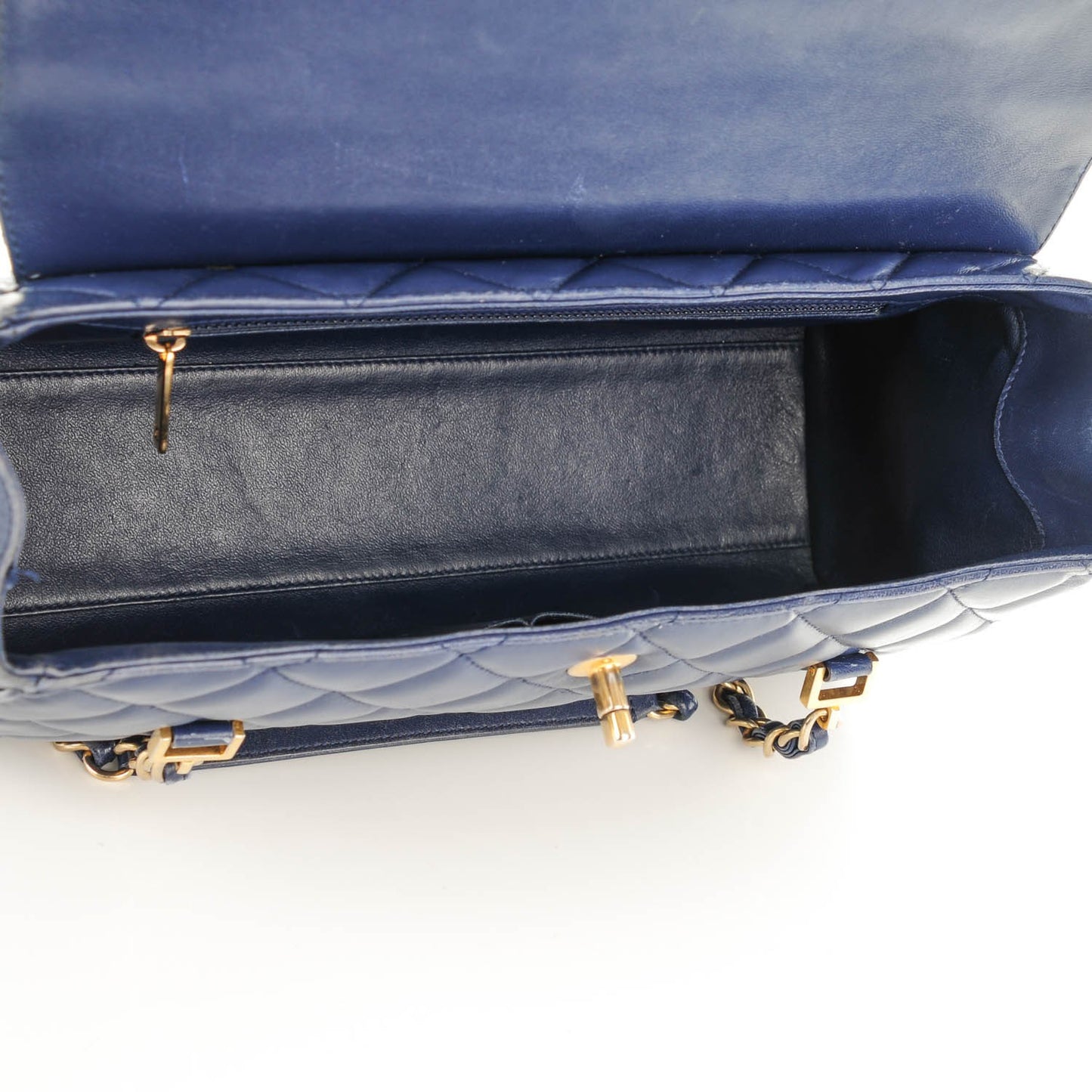 Lambskin Misia Camera Case Flap Navy Blue