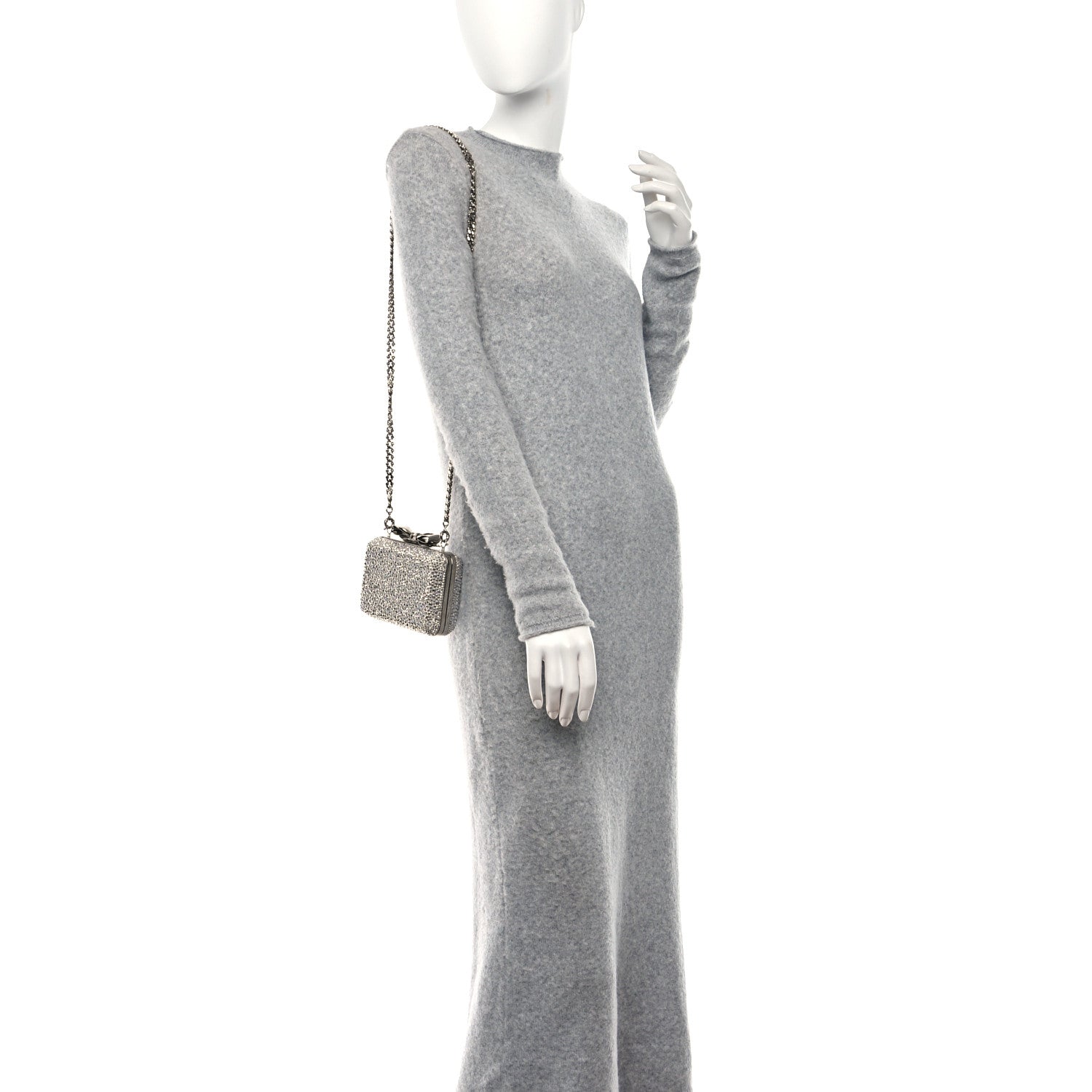 Christian Louboutin Crystal Strass Fiocco Box Clutch Silver 2 of 8