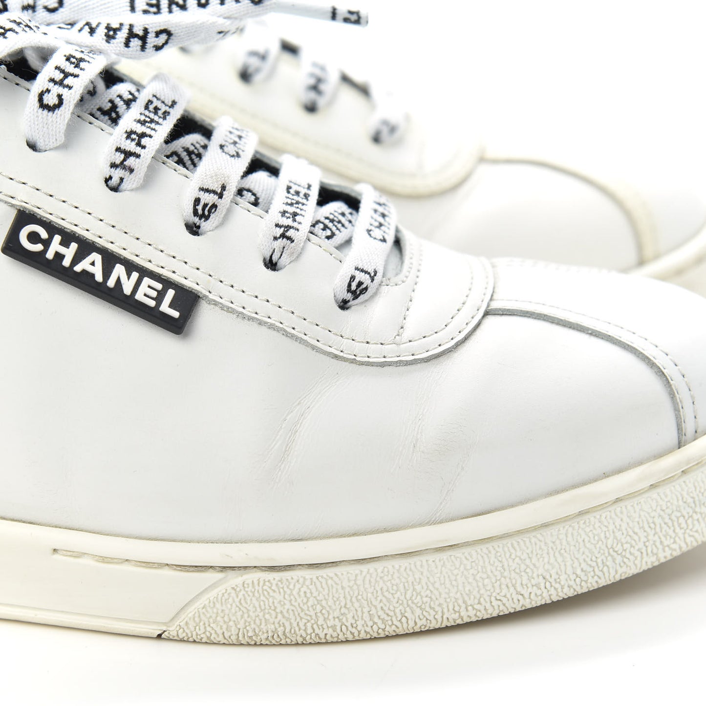 Calfskin CC Womens Sneakers 38.5 White