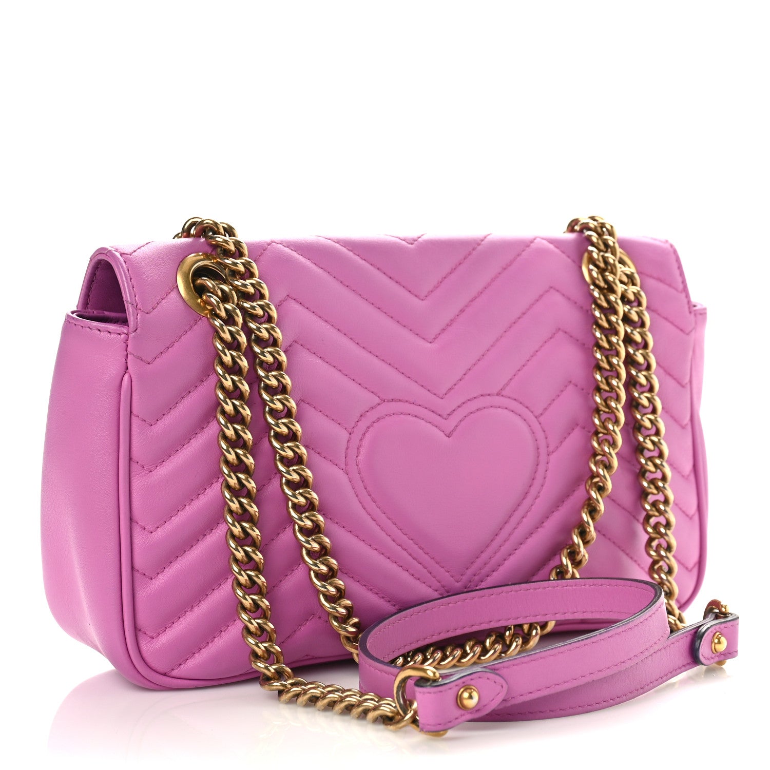 Gucci Calfskin Matelasse Small GG Marmont Shoulder Bag Candy Mousse 3 of 9