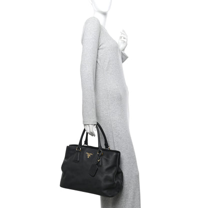 Prada Vitello Daino Tote Black 2 of 12