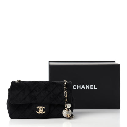 Chanel Velvet Quilted Mini Rectangular Pearl Crush Flap Black 11 of 11