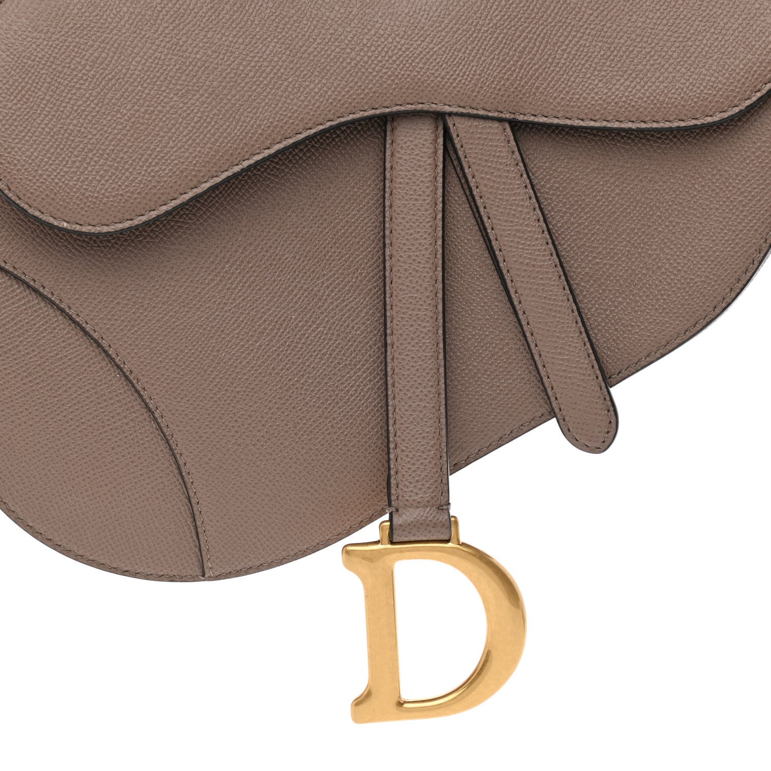 Christian Dior Grained Calfskin Saddle Bag Warm Taupe 8 of 11