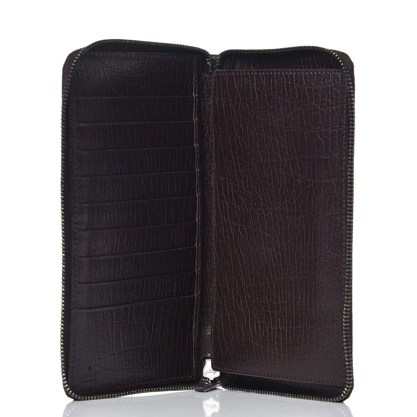 GG Plus Monogram Zip Around Wallet Dark Brown