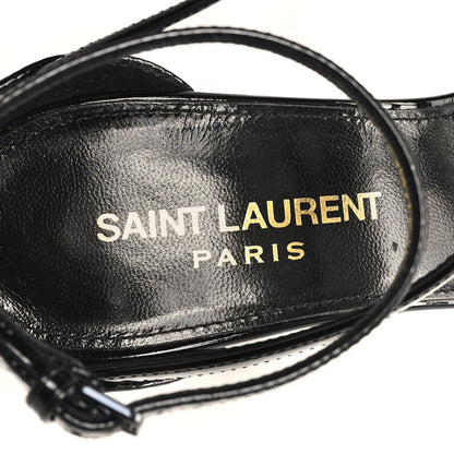 Saint Laurent Patent Cassandra 100 Ankle Strap Sandals 35.5 Black 8 of 9