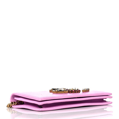 Gucci Calfskin Marquise Crystals Mini GG Chain Wallet Malva 4 of 9
