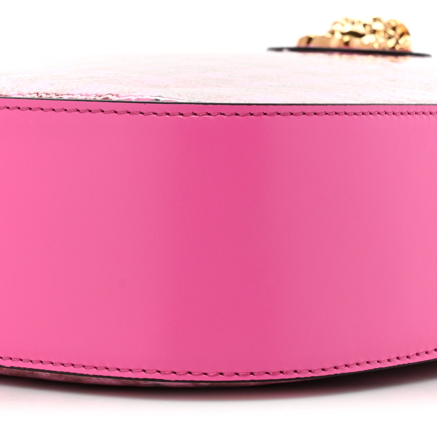 Calfskin Tweed Vinyl Medusa Small Top Handle Crossbody Bag Pink