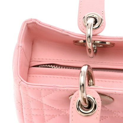 Christian Dior Lambskin Cannage Medium Lady Dior Rose Clair 14 of 14
