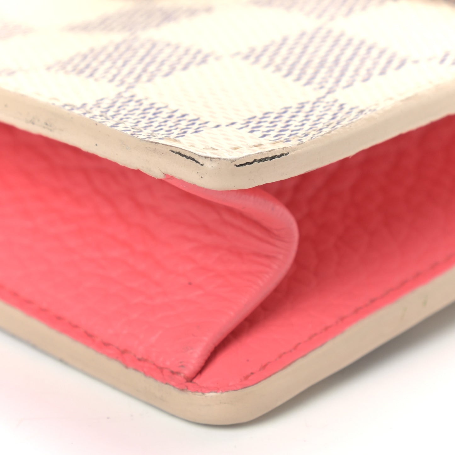 Damier Azur Croisette Chain Wallet Rose Papaye