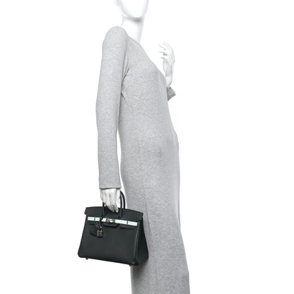 Hermes Epsom Tri-Color Birkin 25 Vert Fonce Ardoise Vert Peppermint 2 of 10