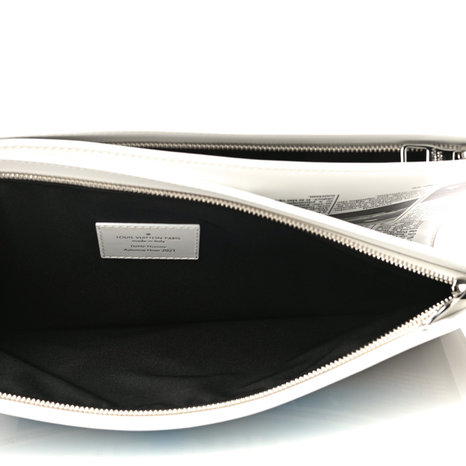 Louis Vuitton Calfskin Newspaper Print Pouch 6 of 11