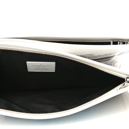 Louis Vuitton Calfskin Newspaper Print Pouch 6 of 11