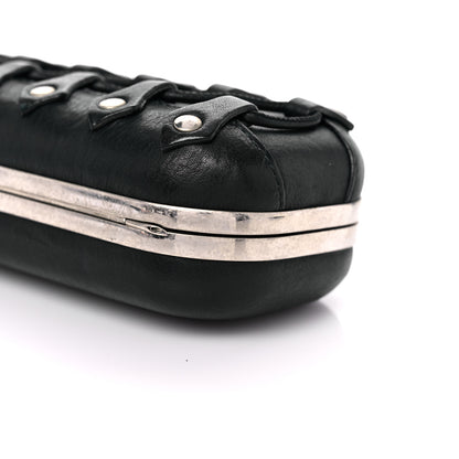 Alexander McQueen Lambskin Lace-Up Knucklebox Clutch Black 10 of 19