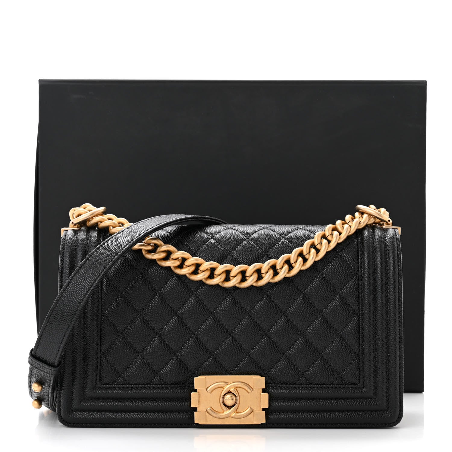 Chanel Caviar Quilted Medium Boy Flap Black 11 of 11