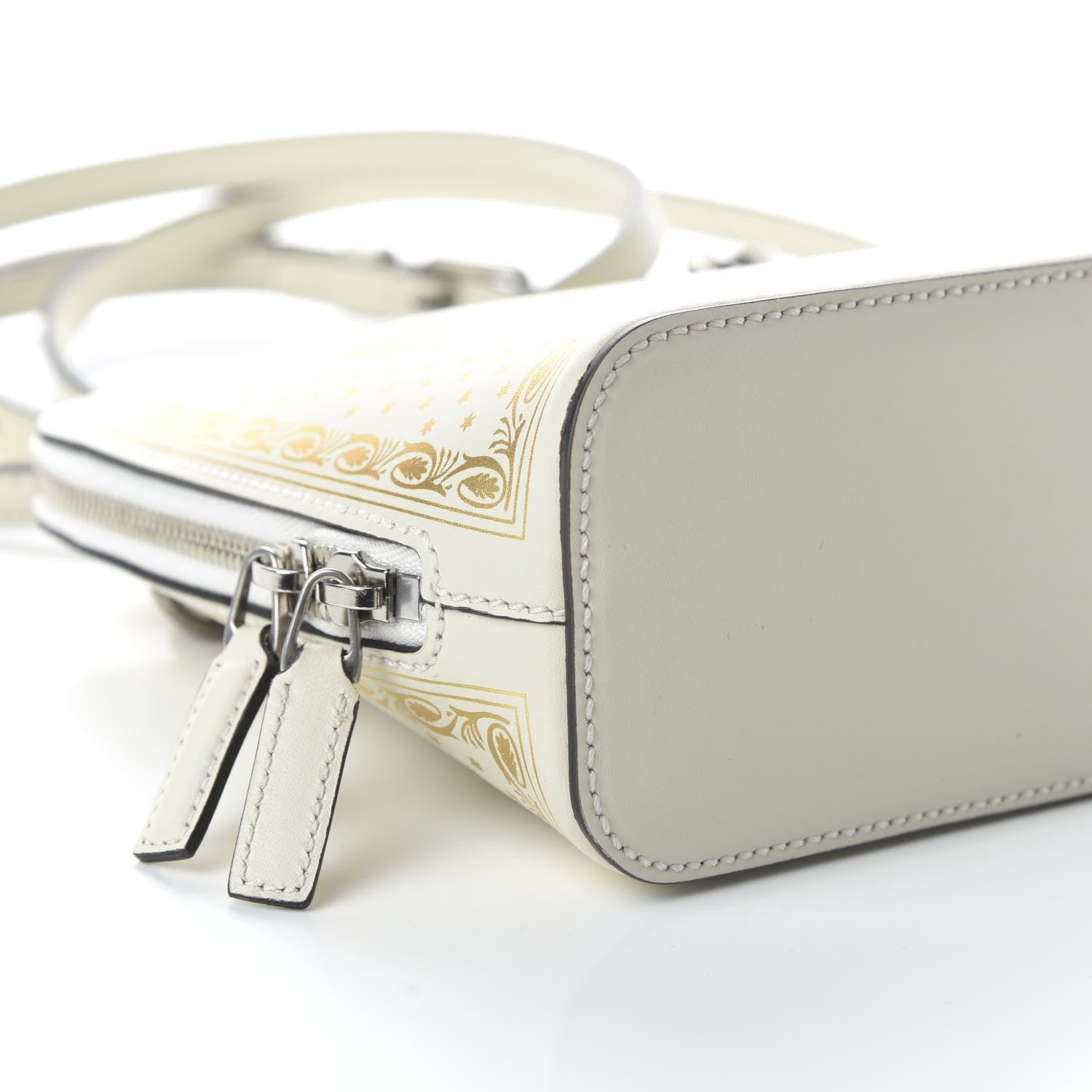 Gucci X SEGA Calfskin GUCCY Stars Mini Dome Shoulder Bag Mystic White Gold 6 of 10