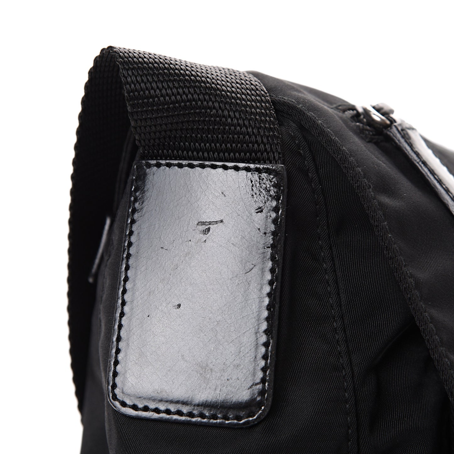 Tessuto Nylon Single Buckle Messenger Bag Black