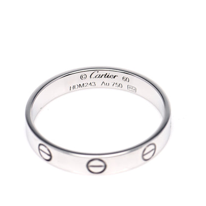 Cartier 18K White Gold 3.5mm LOVE Wedding Band Ring 60 9 5 of 6
