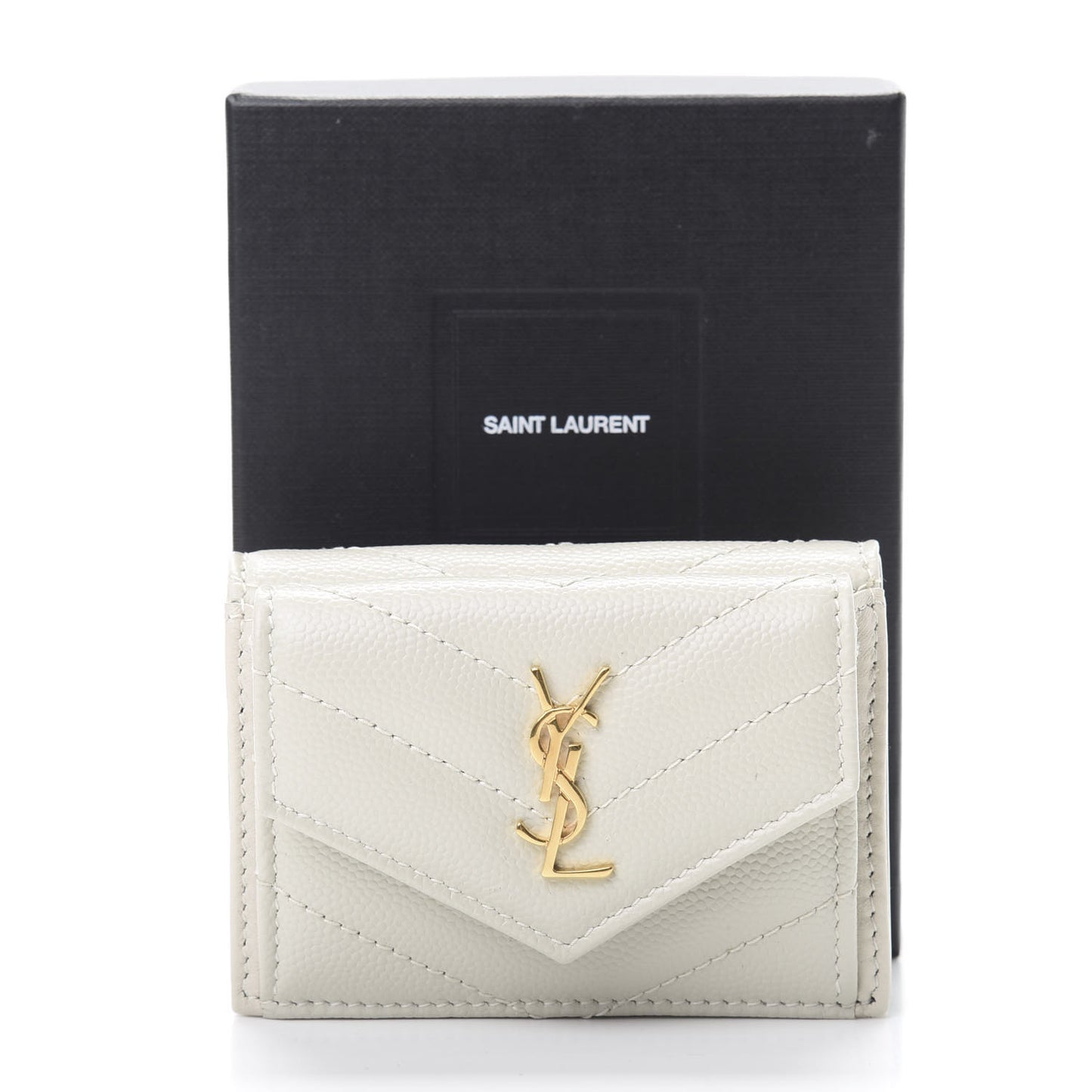 Grain De Poudre Matelasse Chevron Monogram Tiny Wallet Soft Cream