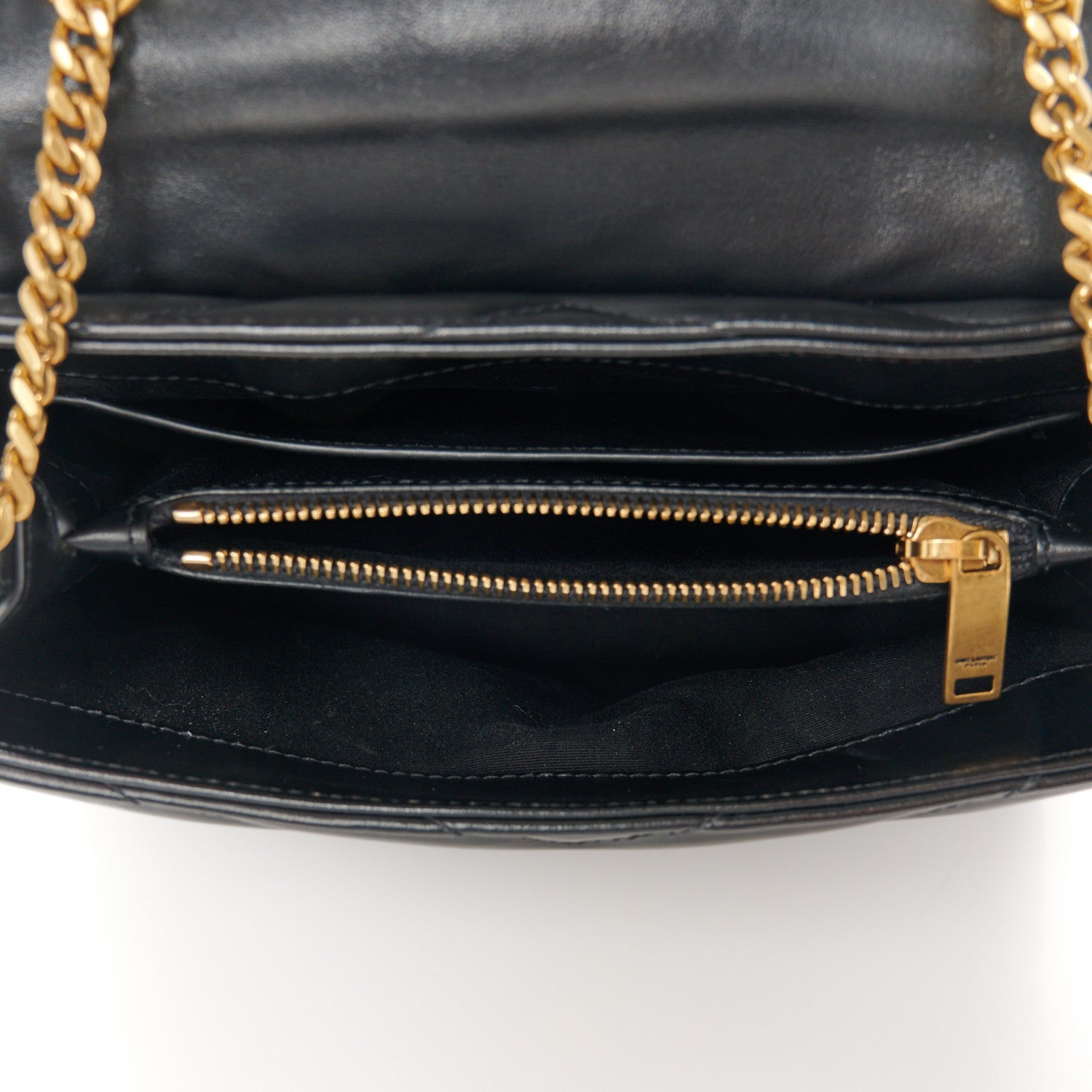 Saint Laurent Calfskin Y Quilted Monogram Small Loulou Chain Satchel Black 5 of 11