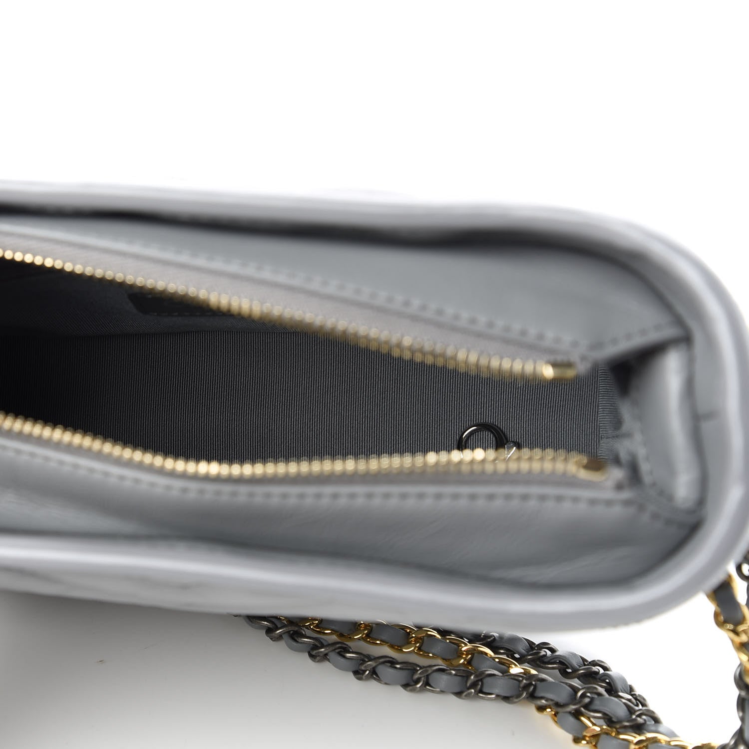Chanel Aged Calfskin Chevron Quilted Small Gabrielle Hobo Grey 5 of 11