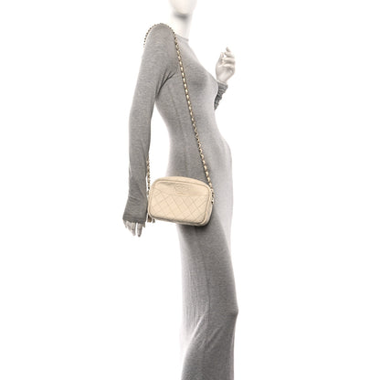 Chanel Caviar Flat Quilted Small Coco Tassel Camera Case White 2 of 11
