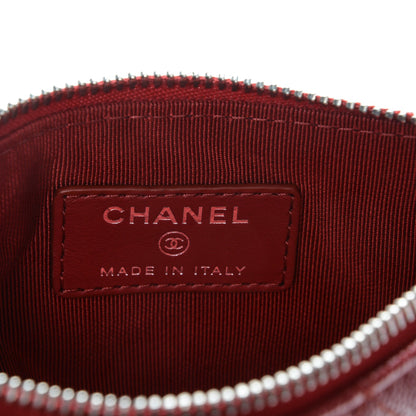 Chanel Caviar Quilted Small Cosmetic Case Dark Red 6 of 7