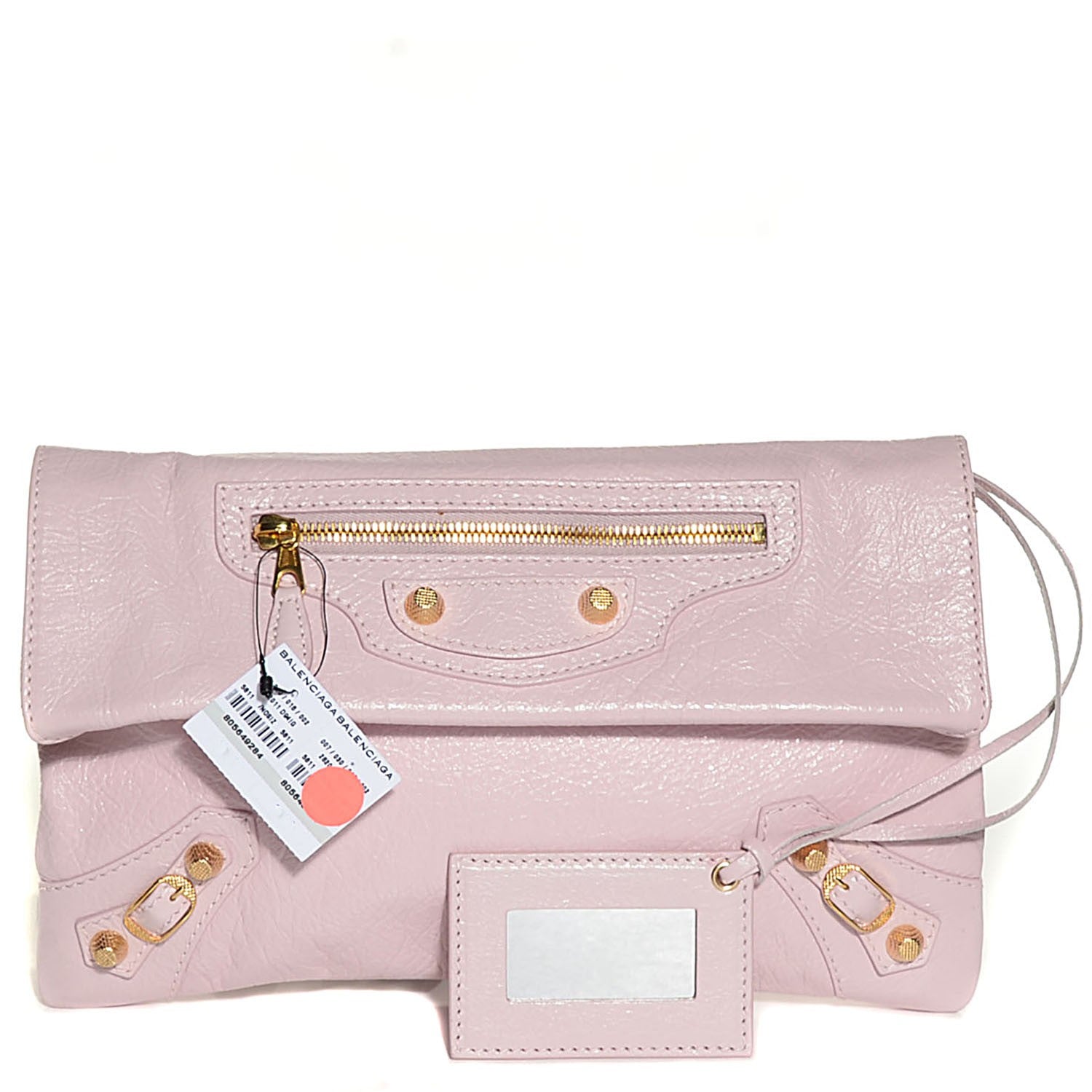 Balenciaga Agneau Giant 12 Gold Hardware Envelope Clutch Rose Poudre 10 of 18