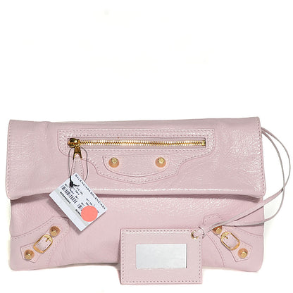 Balenciaga Agneau Giant 12 Gold Hardware Envelope Clutch Rose Poudre 10 of 18